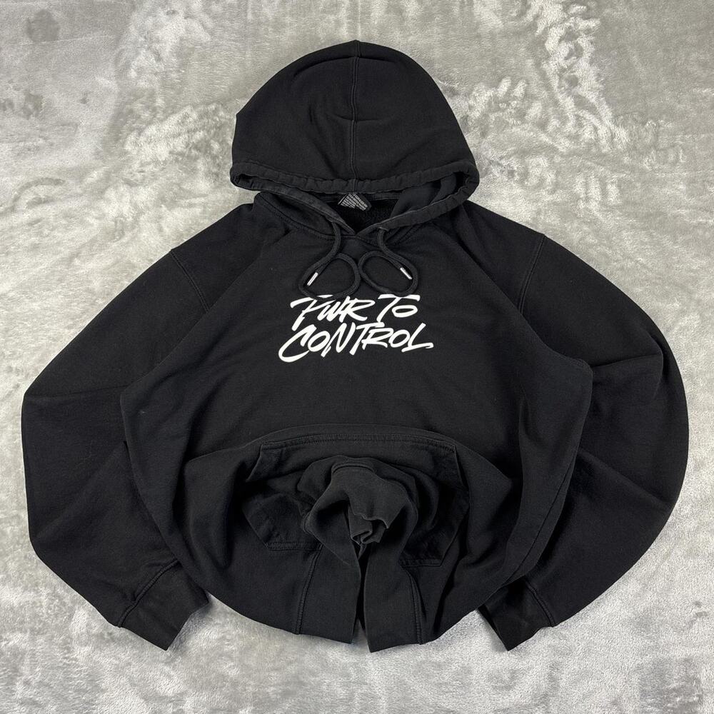 Klout Pwr black striped graphic pwr to control hoodie size XL